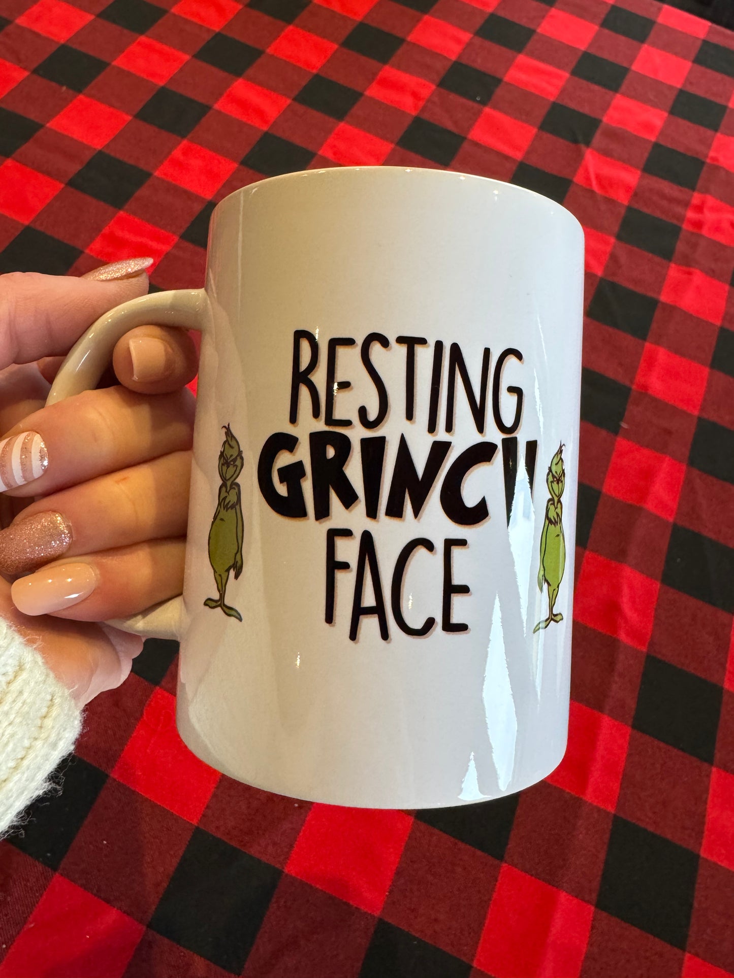 Resting Grinch Face Mug