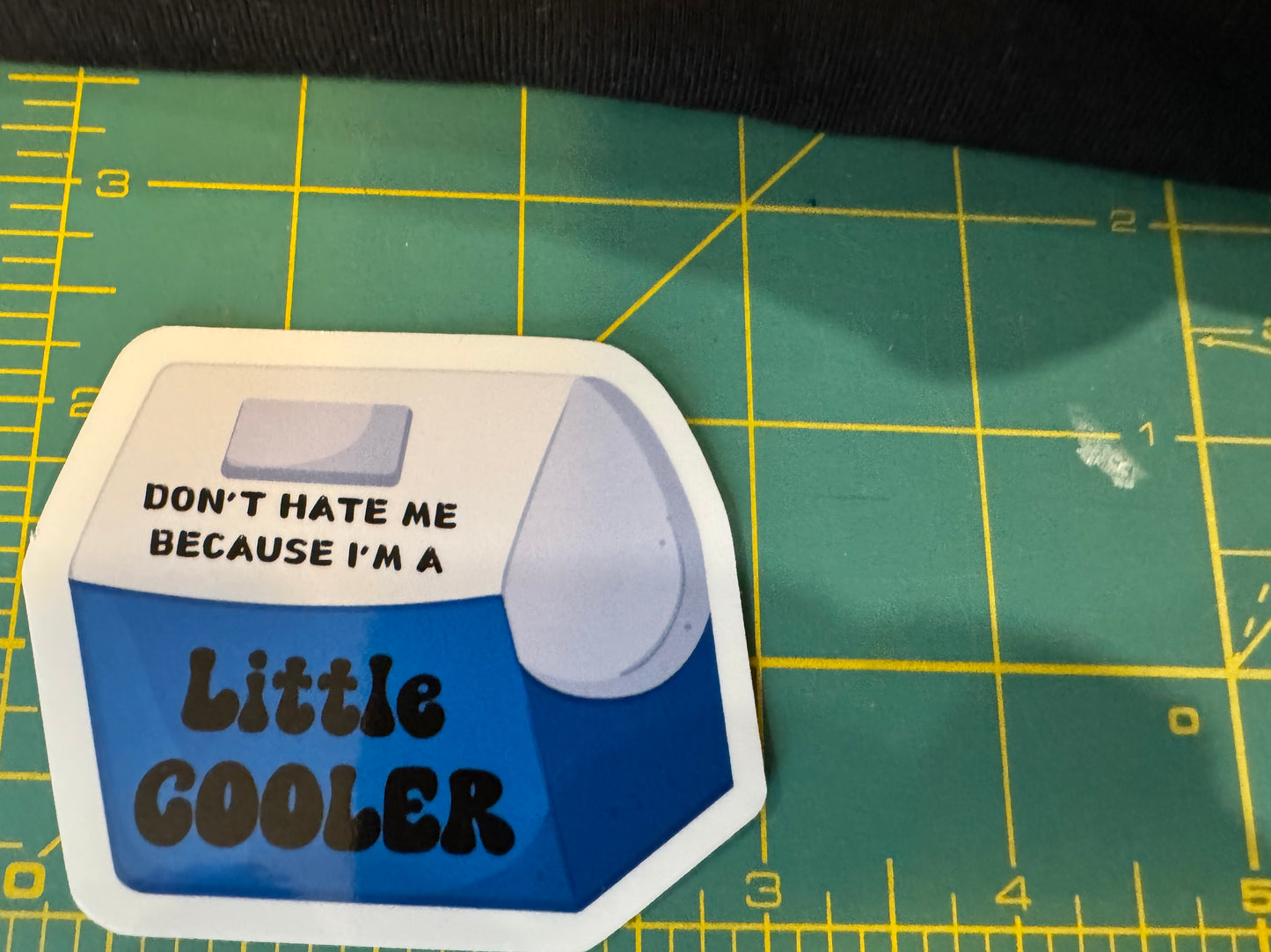 Don't hate me I'm a little cooler sticker