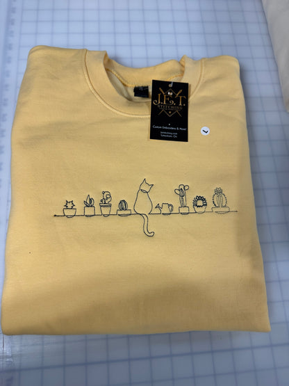 Cat & plants sweater