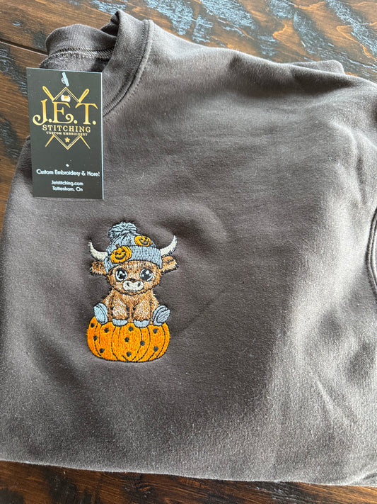 Fall Highland cow sweater