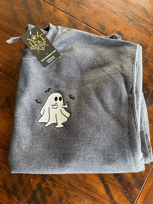 Ghost with middle fingers up