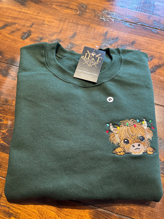 Christmas Highland Cow Sweater