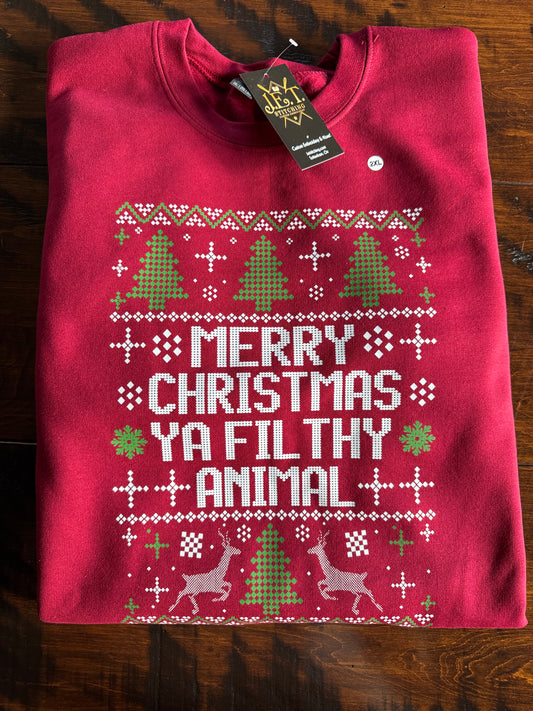 Merry Christmas ya filthy animal sweater